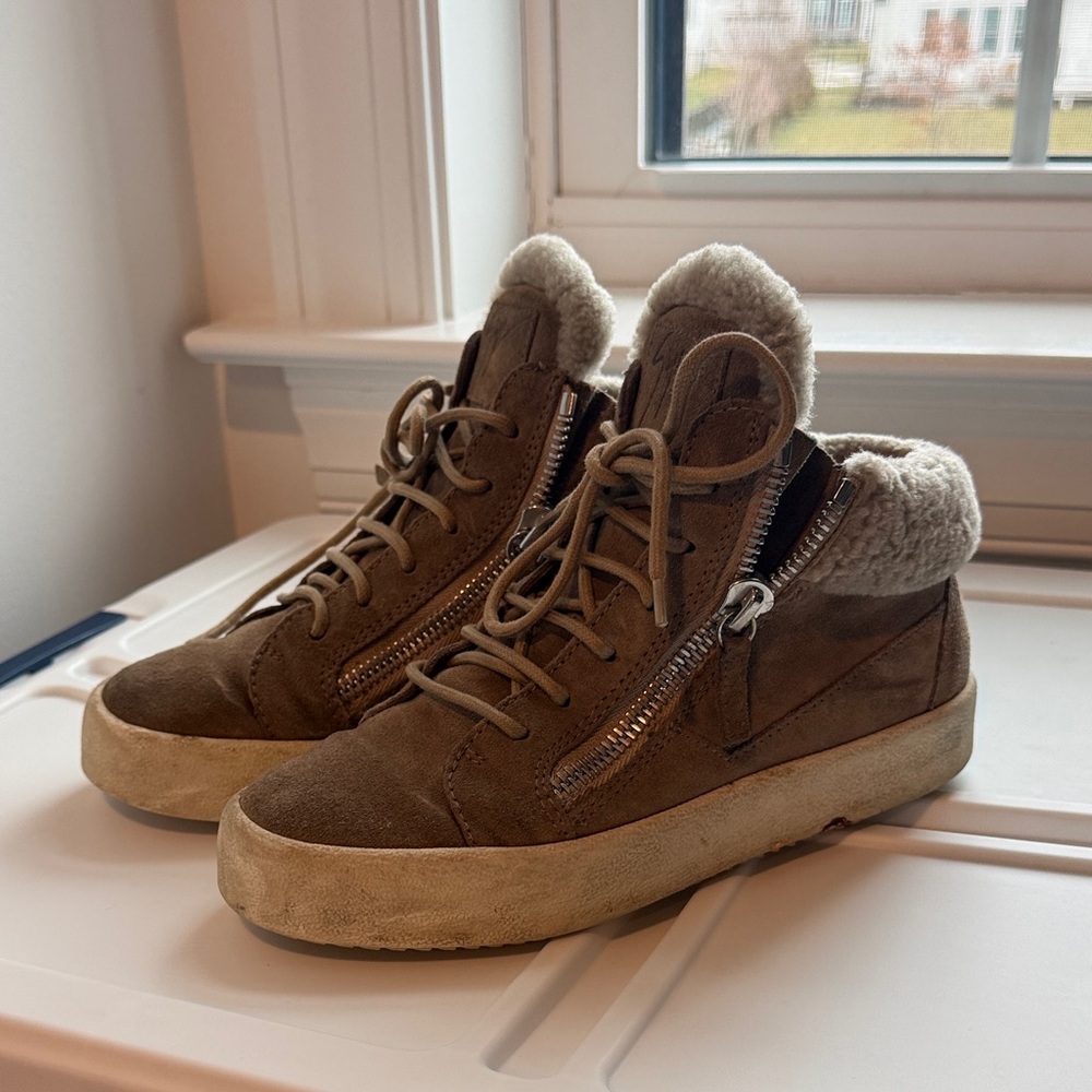 Giuseppe Zanotti Brown High-Top Sneakers